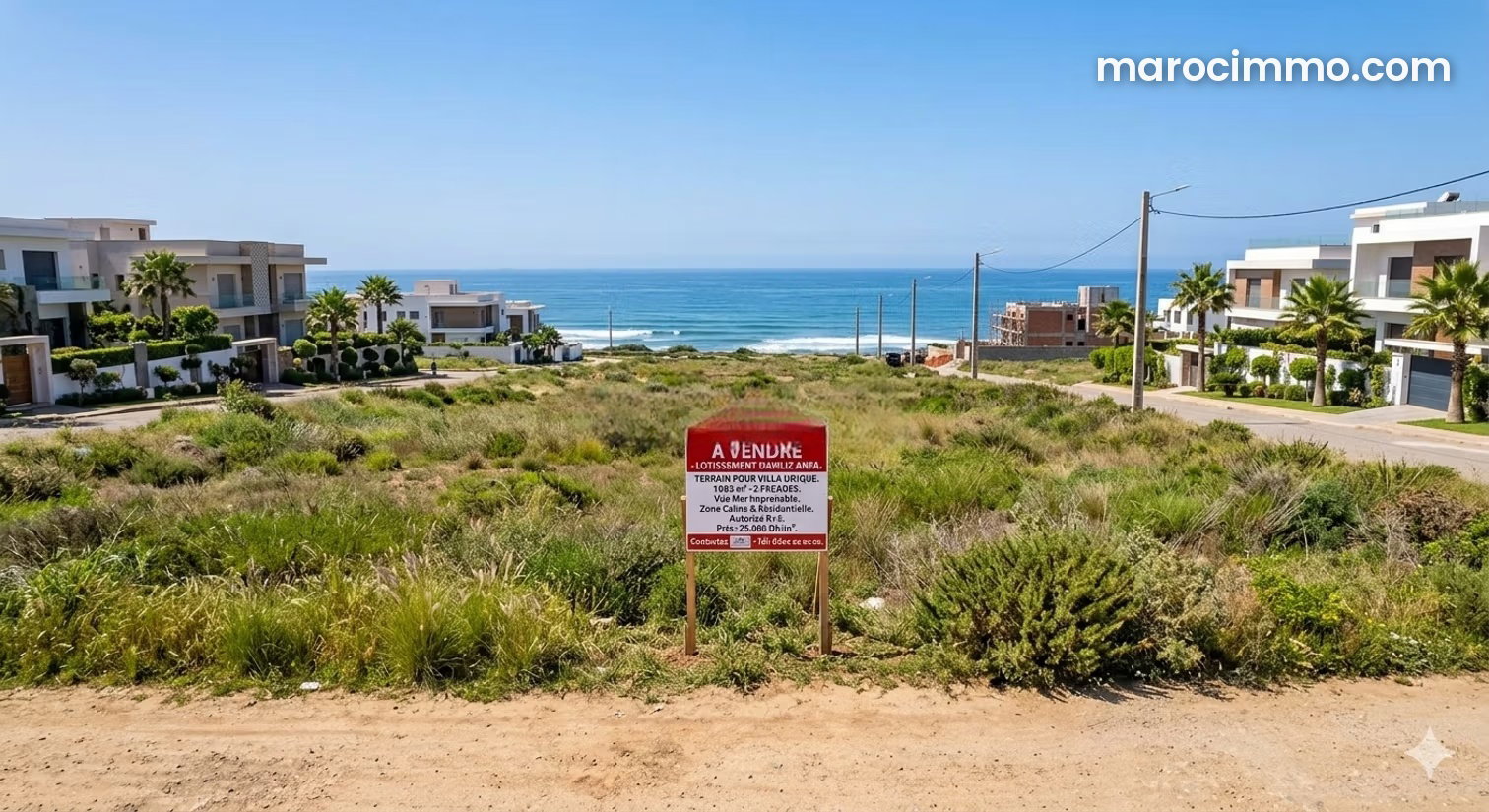 Terrain 1093 m² vue mer, Aïn Diab, Casablanca — Casablanca