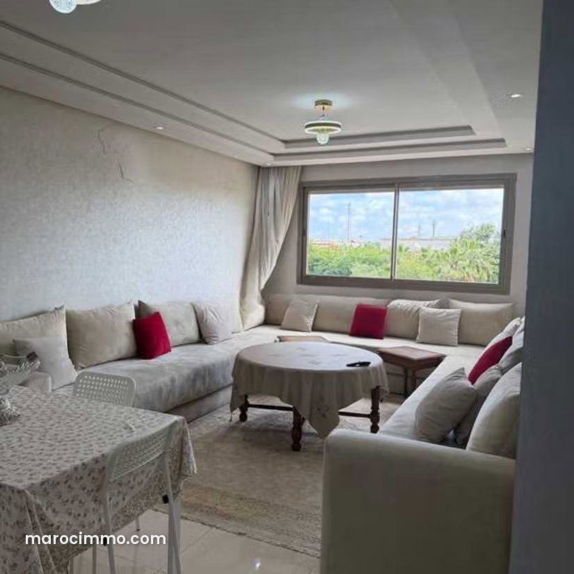 Furnished 102 m² apartment, 3 bedrooms, Bouskoura city center — Bouskoura