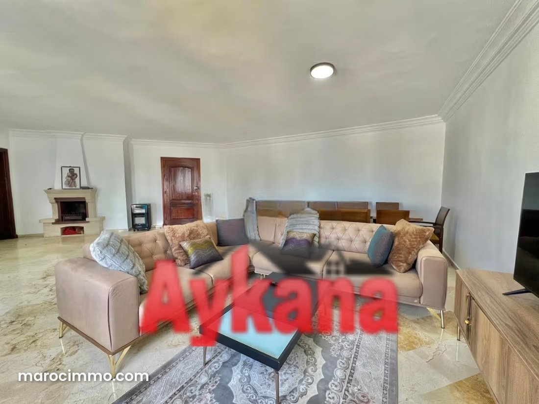 185 m² Apartment for Rent, Riyad, Rabat, 3 Bedrooms, Garage — Rabat