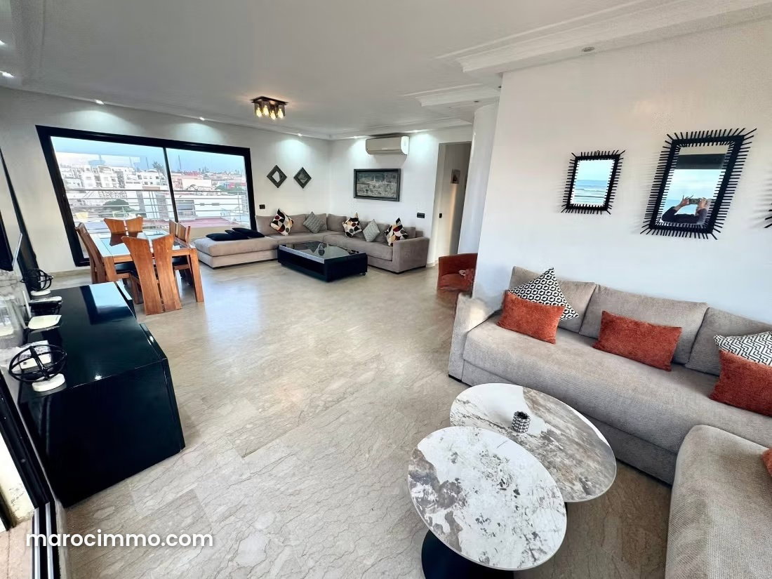 Furnished Sea-View Apartment with Terrace in Dar Bouazza — Dar Bouazza