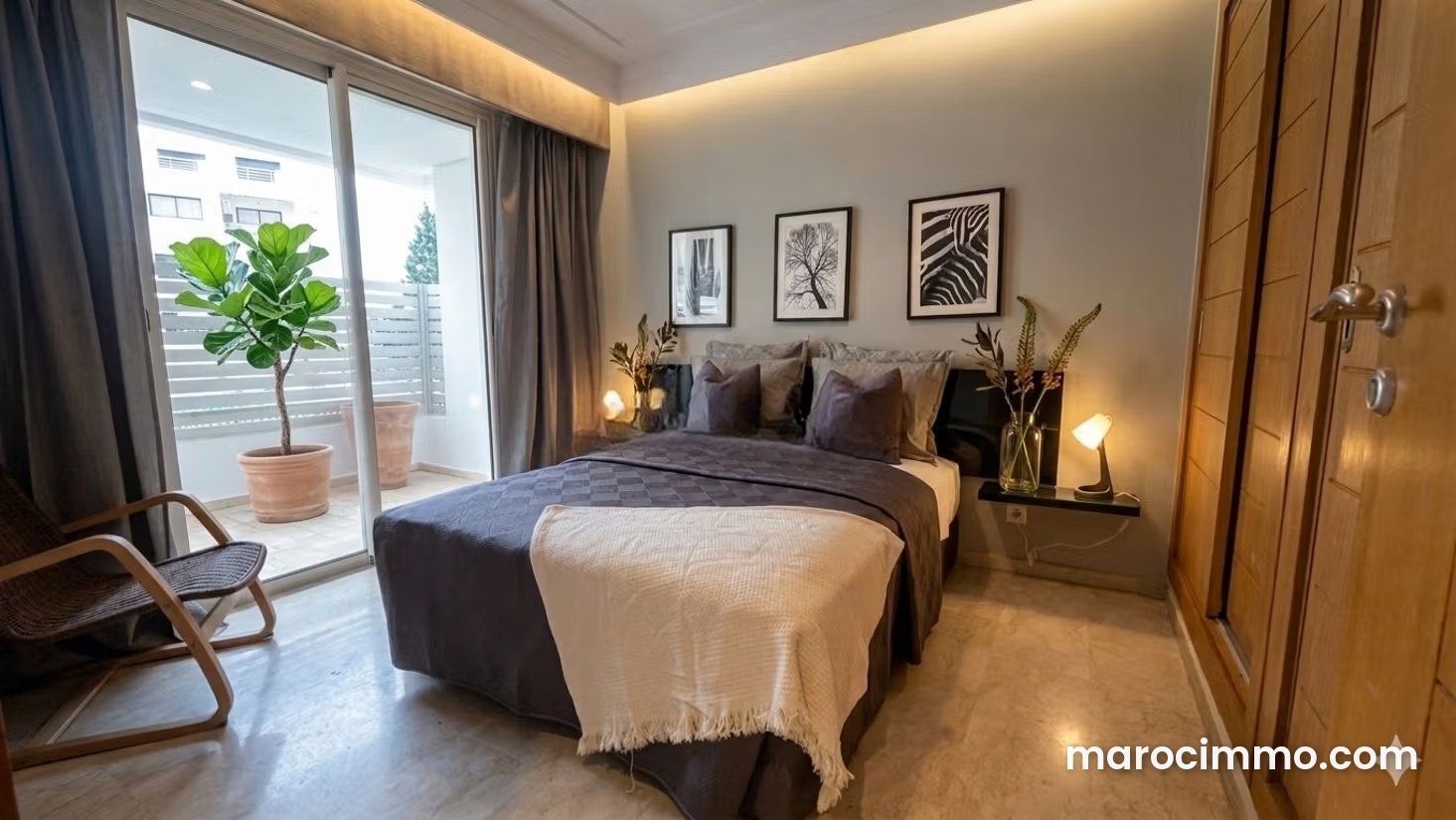 Furnished 55 sqm Apartment with Terrace and Garage, Racine, Casablanca — Casablanca