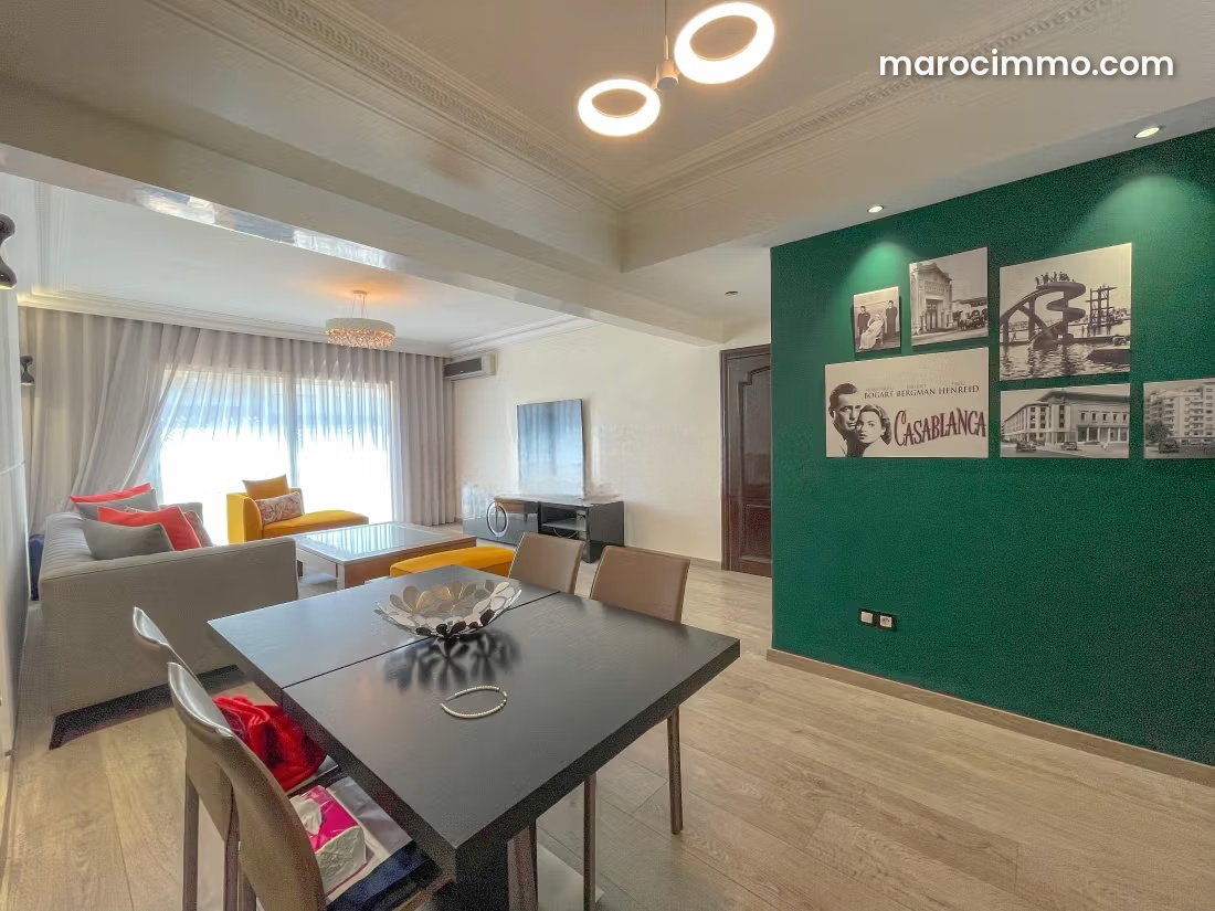 Furnished 150 sqm Apartment, 3 Bedrooms, Racine, Casablanca — Casablanca