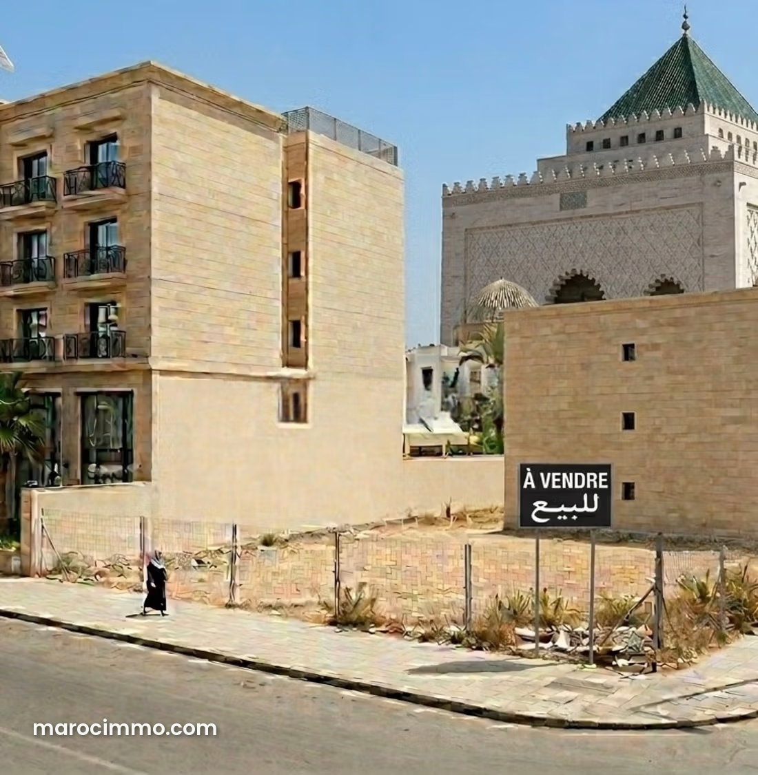 415 sqm plot in Hassan, Rabat, with an approved R+4 project — Rabat