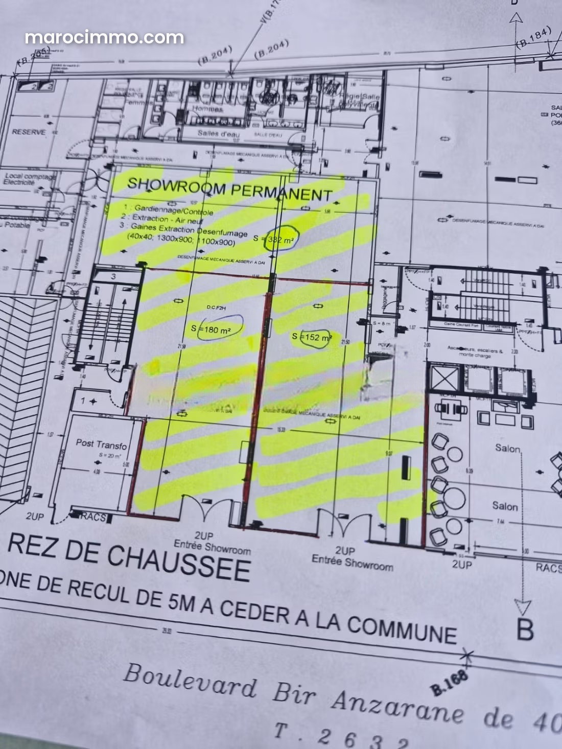 332 sqm Commercial Premises, Casablanca Finance City, for Rent — Casablanca