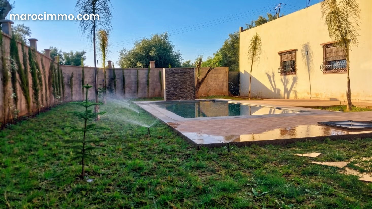 Furnished villa with swimming pool and garden in Ghmate, near Marrakech — Ghmate