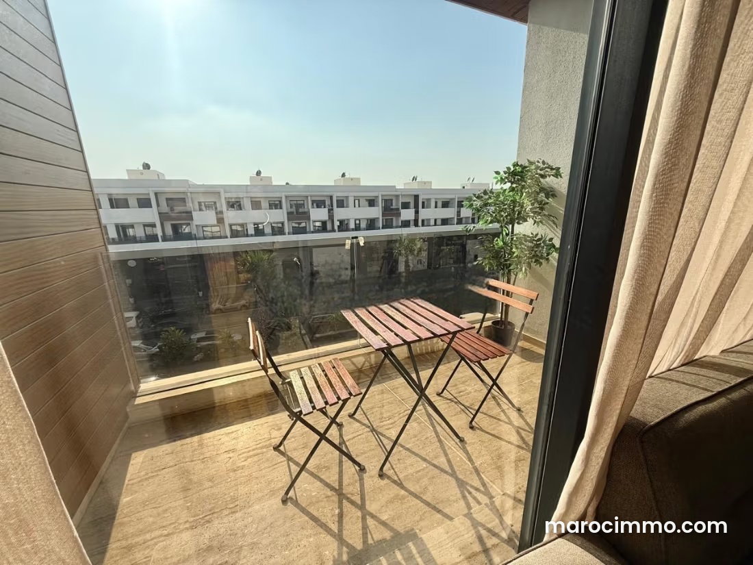 Furnished 60 sqm Apartment with South-Facing Terrace, Ville Verte Bouskoura — Bouskoura