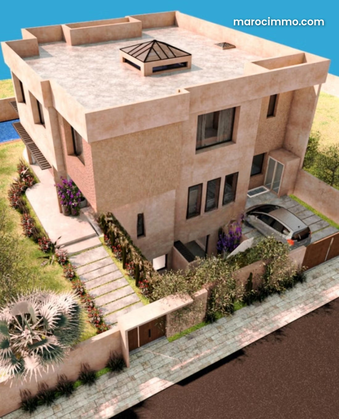 Villa 7 chambres, Route d'Ourika, Marrakech, vue Atlas — Marrakech