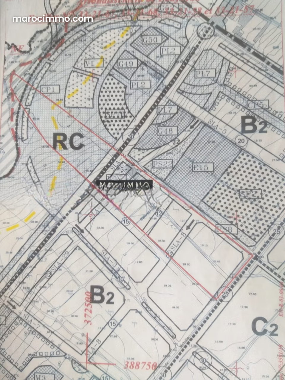 Vente de terrain à sale rout de Kenitra. Surface totale 40000 m²