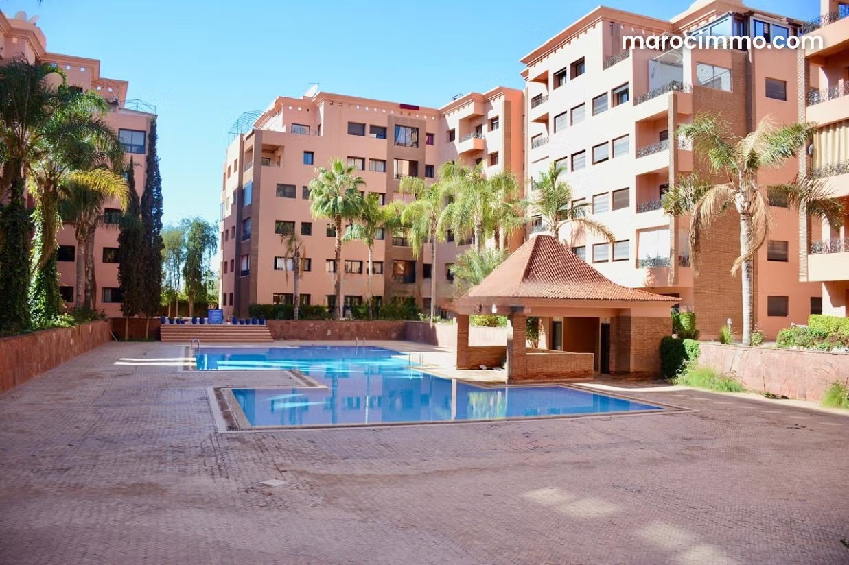 100 sqm Furnished Apartment with Pool and Terrace, Gueliz, Marrakech — Marrakesh