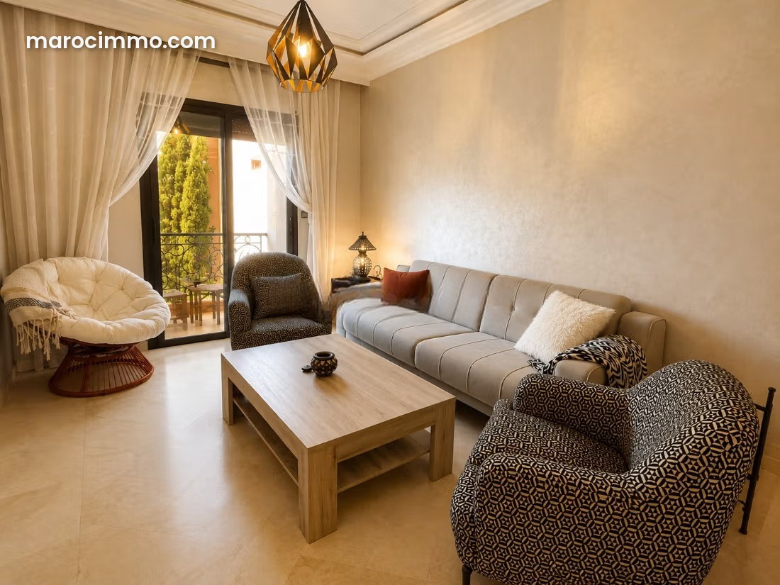 Furnished apartment with terrace for rent in Gueliz, Marrakech — Marrakesh