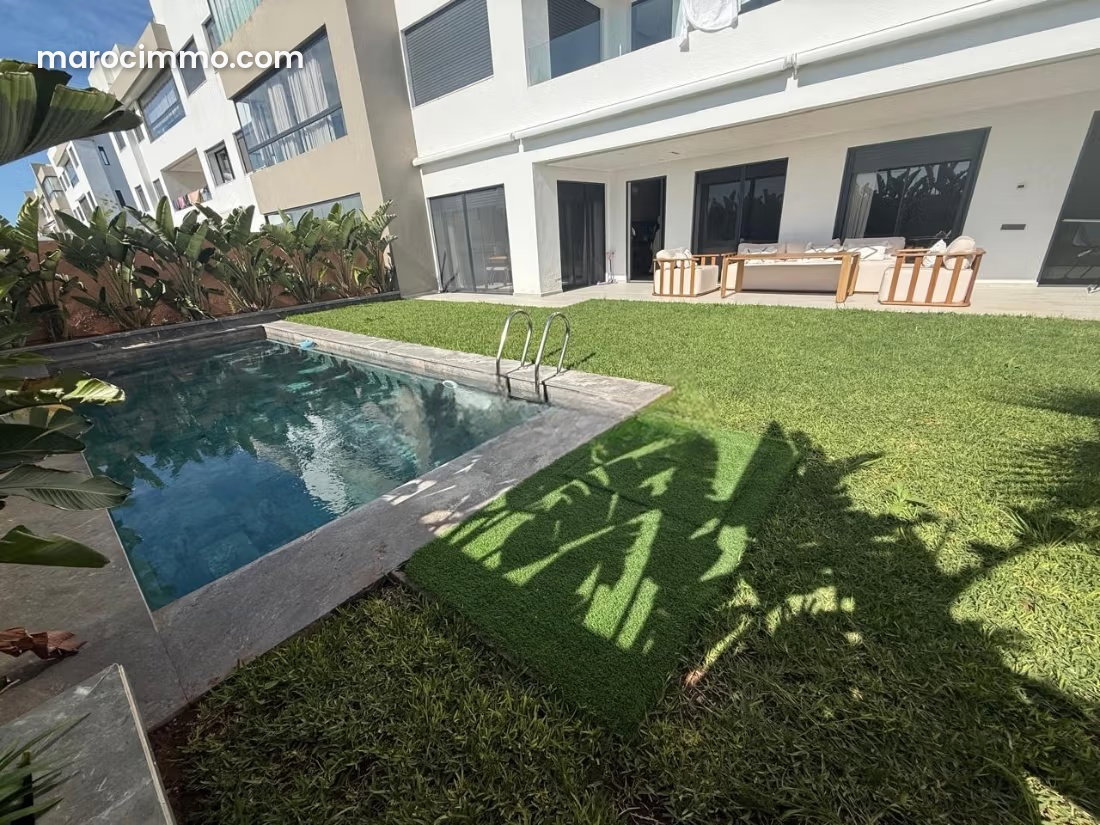 Furnished Garden-Level Apartment with Pool and Garden in Dar Bouazza — Dar Bouazza