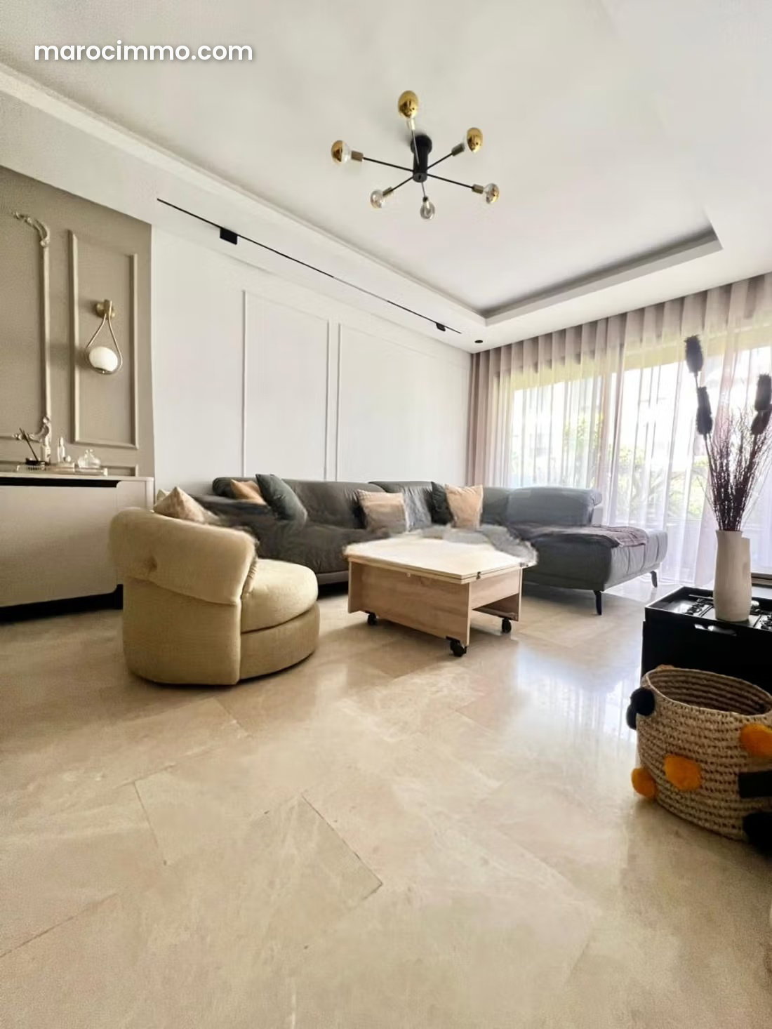 Furnished 100 sqm Apartment, 2 Bedrooms, Ville Verte, Bouskoura — Bouskoura