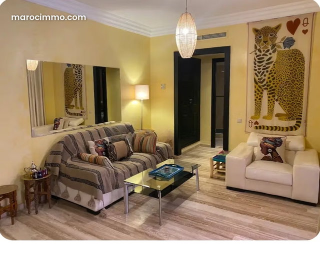 LOCATION LONGUE DURÉE – Bel appartement 63 m² terrasse 35 m² – Parking privé – Cœur de Gueliz AU CŒUR VIVANT DE GUELIZ — 5