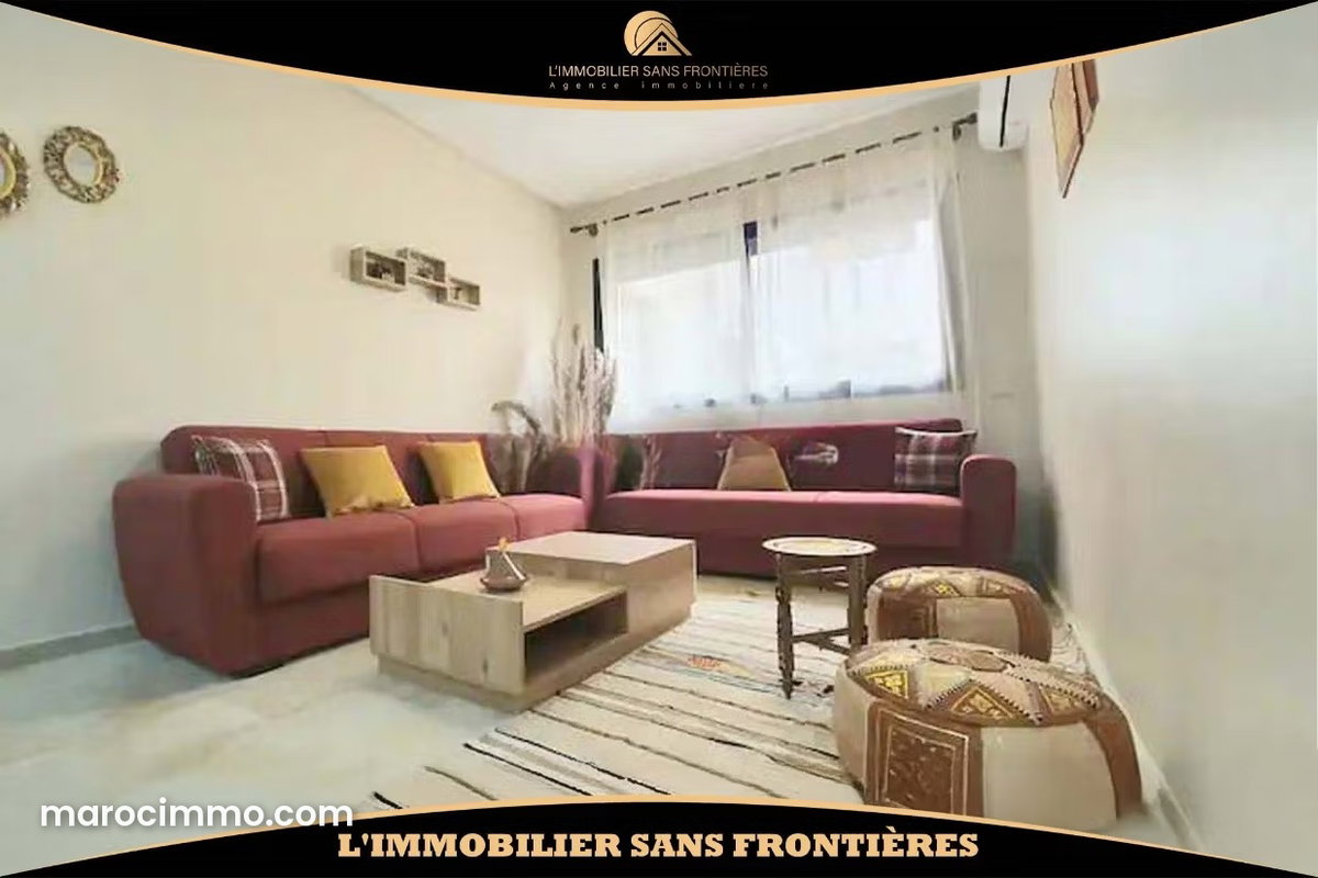Appartement meublé 72 m² à louer à Hivernage, Marrakech — piscine collective intérieure
