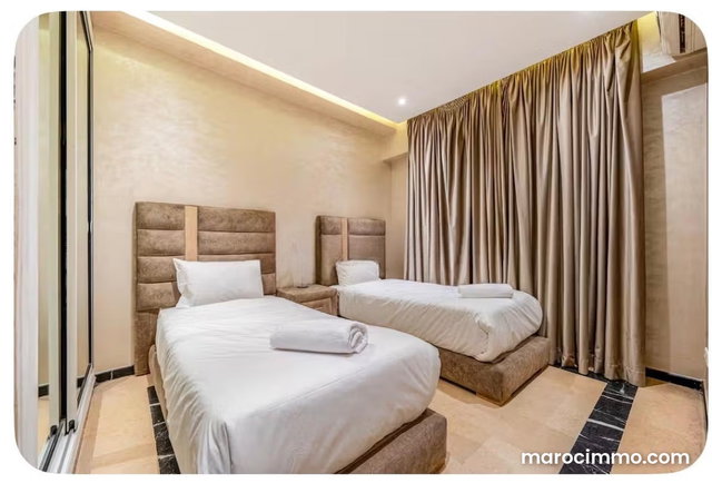 Très bel appartement en location à Samlalia. 3 chambres. Meublé — 5