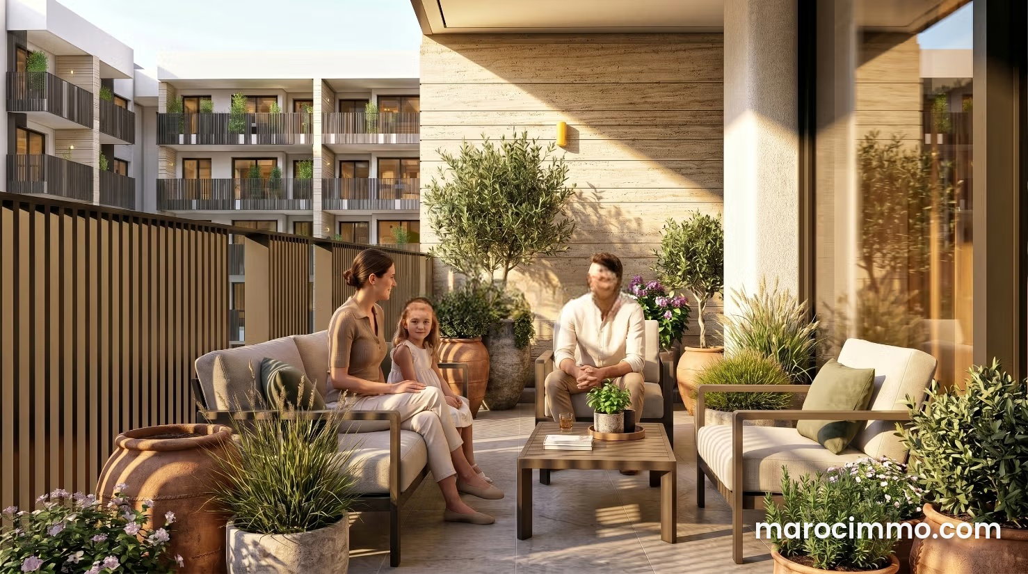 Three-room apartment, Ville Verte, Bouskoura, bright and fully equipped — Bouskoura