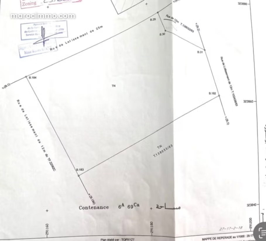 Terrain 669 m² à Bouskoura centre, façade généreuse — Bouskoura