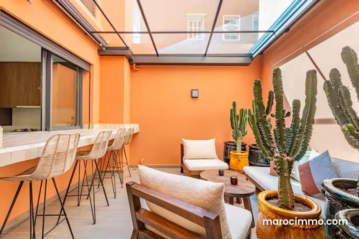Appartement 102 m² avec terrasse et garage, Guéliz, Marrakech — Marrakech