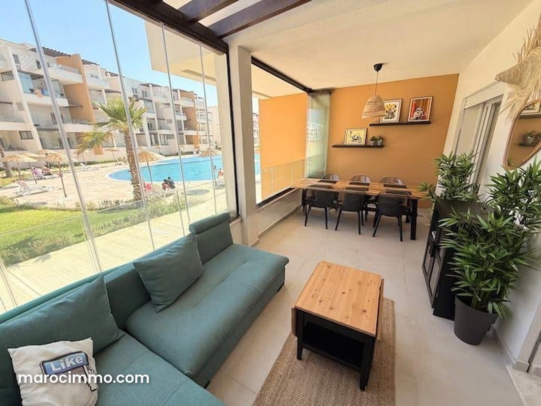 Furnished apartment with terrace and swimming pool in Mdiq — Mdiq