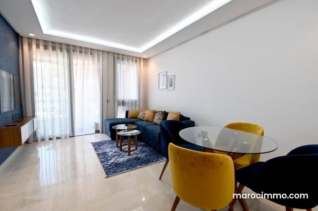 Bel appartement en location à Casablanca Finance City. Surface totale 70 m². Bien meublé — 4