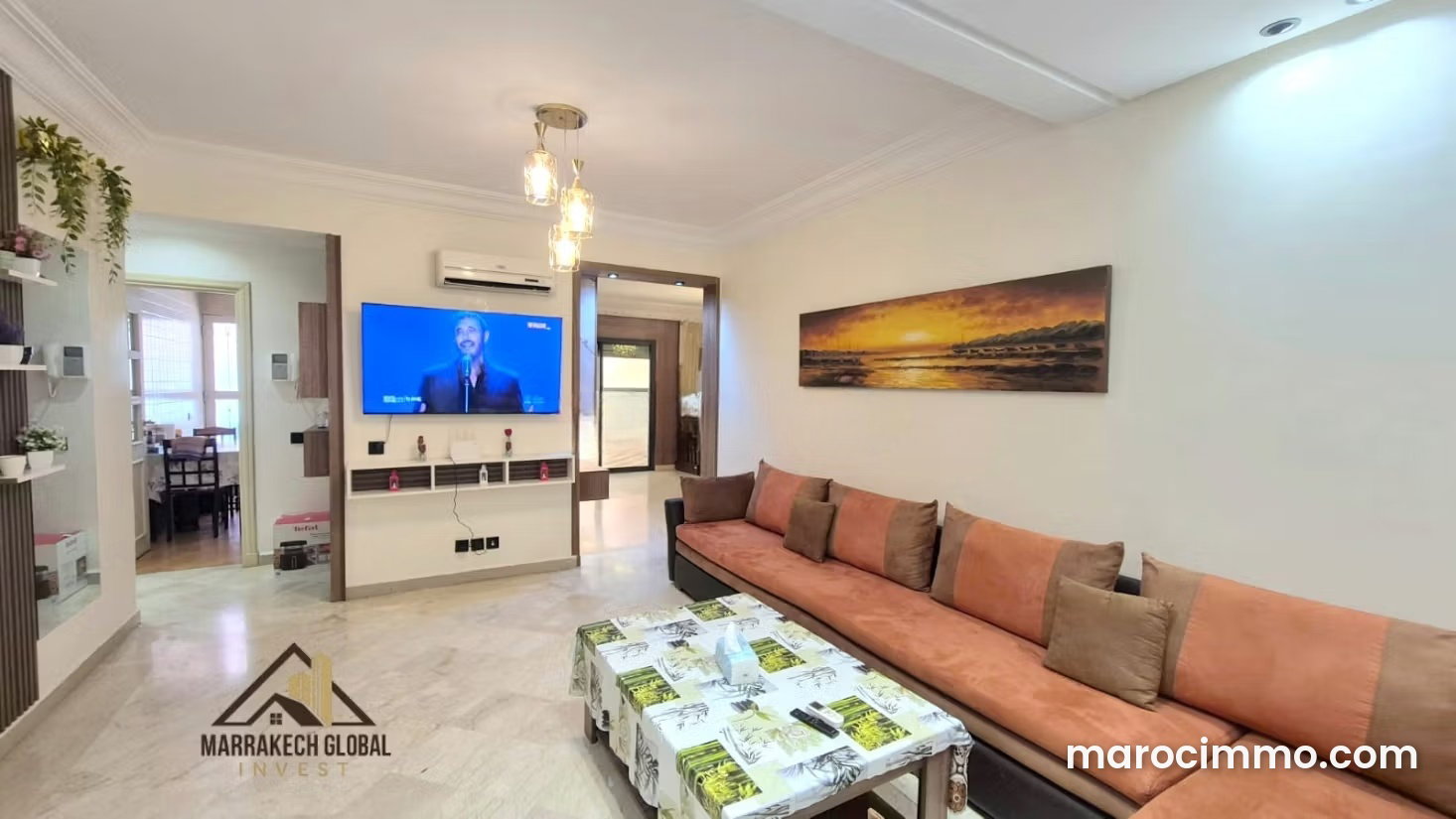 Appartement meublé lumineux à Guéliz Marrakech avec terrasse — Marrakech