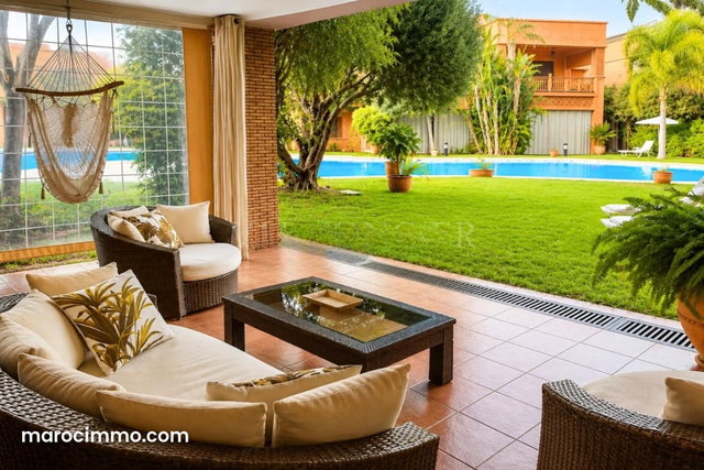 Location Rez de Jardin Moderne Meublé 3Chambres avec terrasses, Marrakech — 2