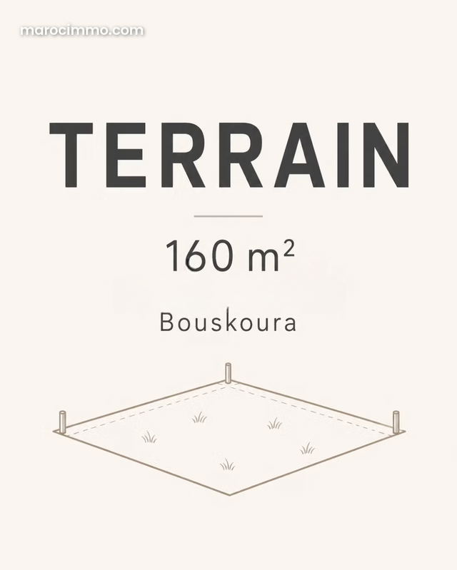 Terrain titré et loti pour villa isolee 2 niveaux — Bouskoura