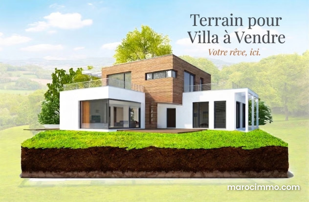 Terrain 545 m² trois façades à vendre Route d'Amezmiz Marrakech — Marrakech
