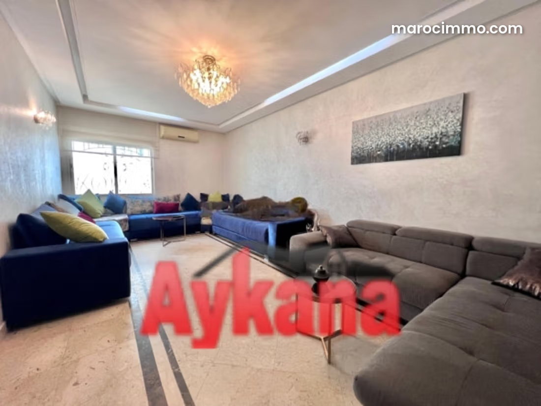 Appartement meublé 80 m² à louer Riyad Rabat prêt à vivre — Rabat