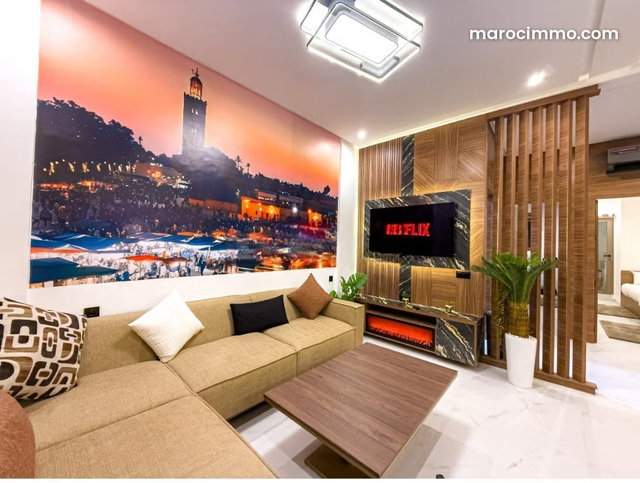 Location jolie appartement meublé à Rez de chaussée à Guéliz. 80 mètre — 3