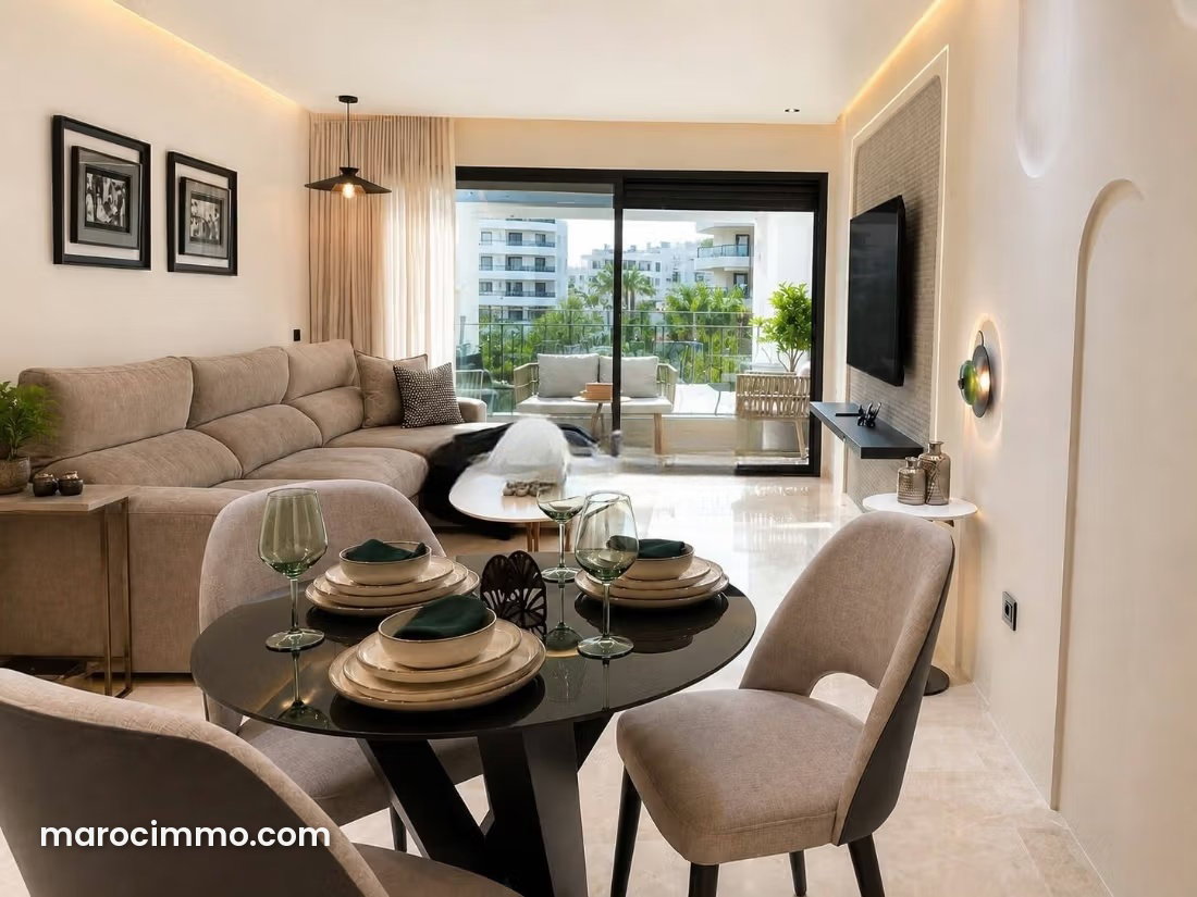 Furnished apartment with terrace for rent in the Palmier district of Casablanca — Casablanca