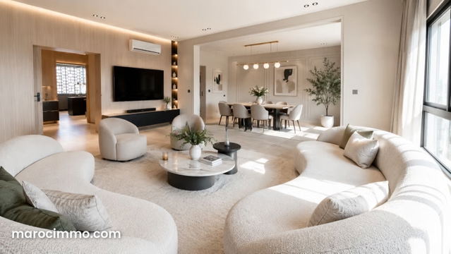 Appartement à louer à Bourgogne Est. Surface totale 170 m². Meublé — Casablanca