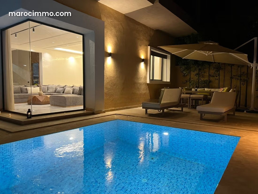Villa meublée à louer à M'Hamid, Marrakech, piscine et vue montagne — Marrakech