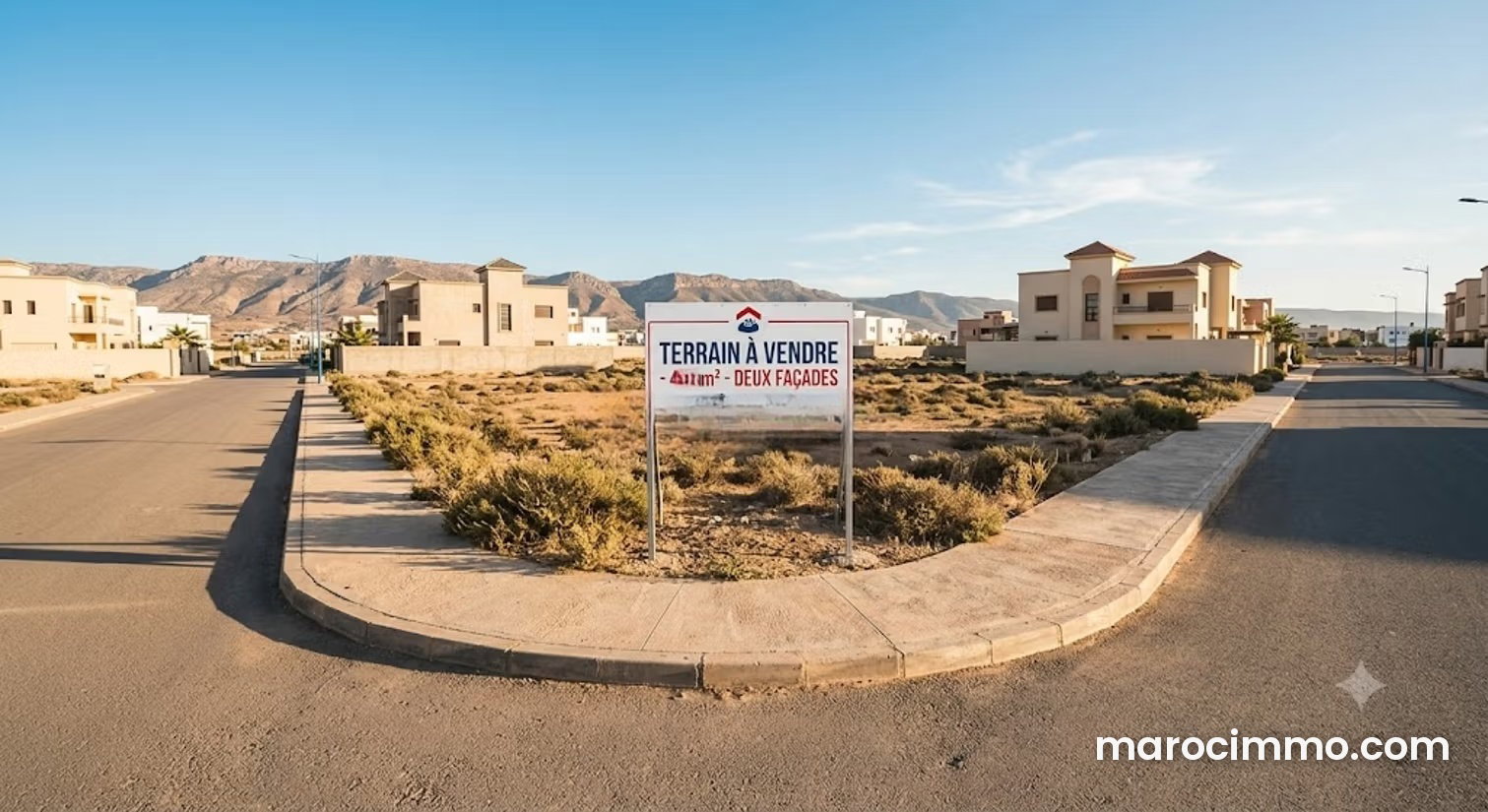 Terrain 400 m² à Hay Mohammadi Agadir, double façade sud — Agadir