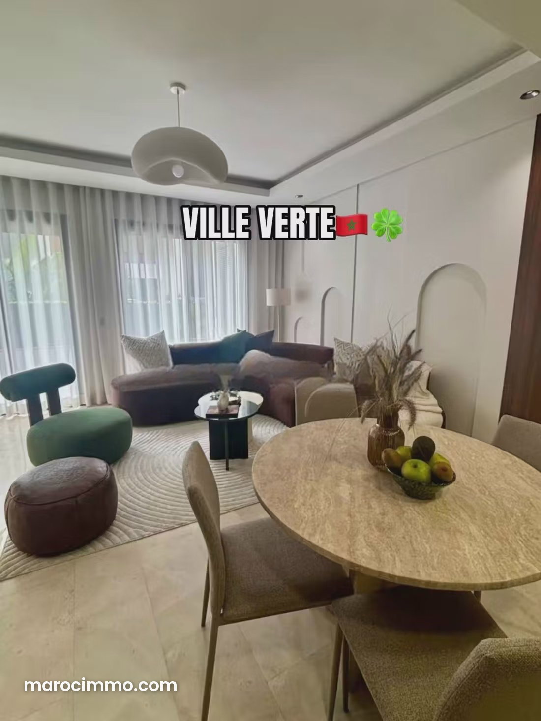 Appartement meublé à louer, Ville Verte à Bouskoura — Bouskoura