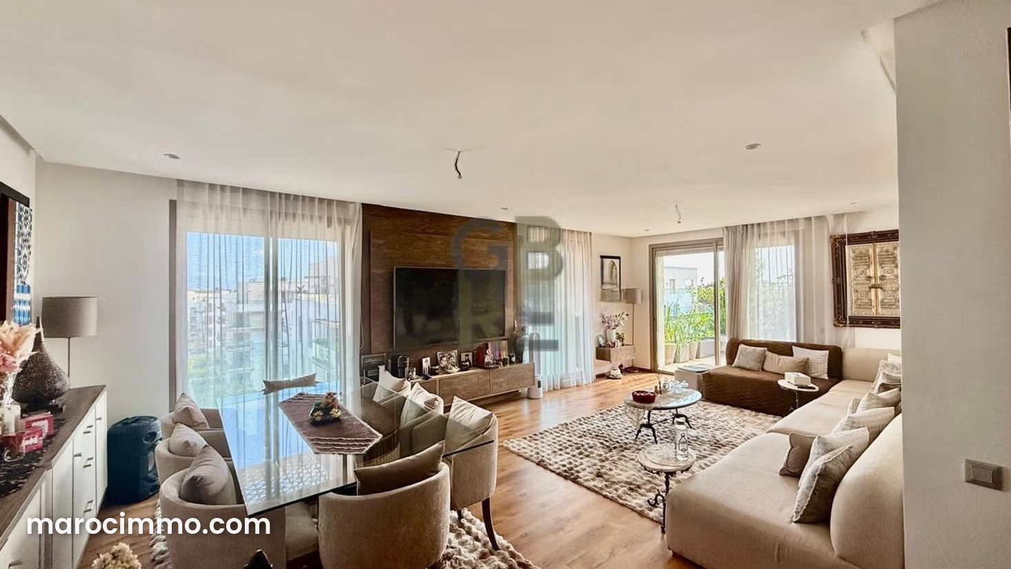 Penthouse meublé 156 m², vue panoramique, Souissi, Rabat — Rabat