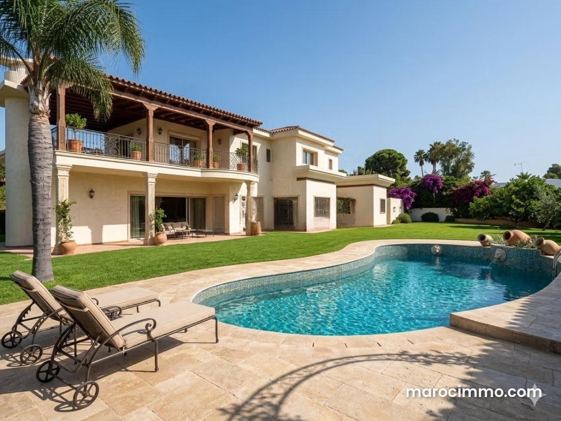Villa à vendre à Souissi, Rabat, jardin arboré et piscine — Rabat