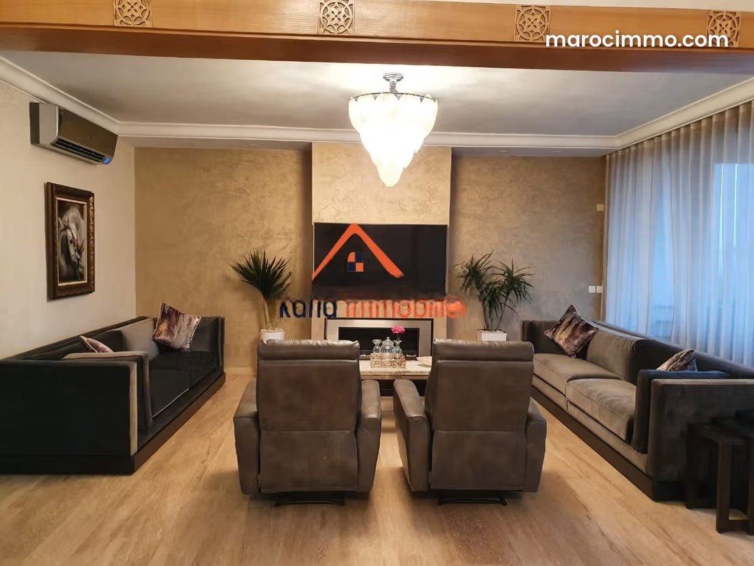 250 sqm Furnished Apartment with Sea and Mountain Views, Riyad, Rabat — Rabat
