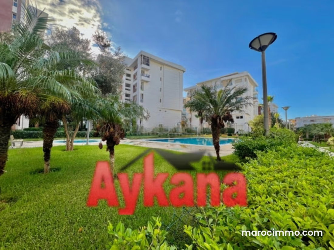 170 m² Apartment for Rent, Riyad, Rabat, Residence with Swimming Pool — Rabat