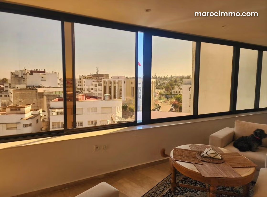 Appartement 185 m², 3 chambres, terrasse et vue, Hassan Rabat — Rabat