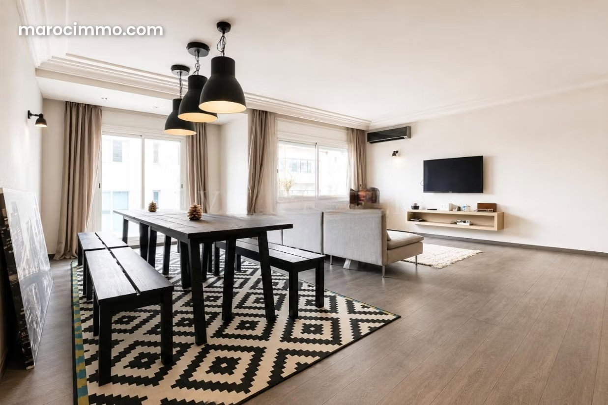 Appartement 156 m² meublé, 3 chambres, Racine Casablanca — Casablanca