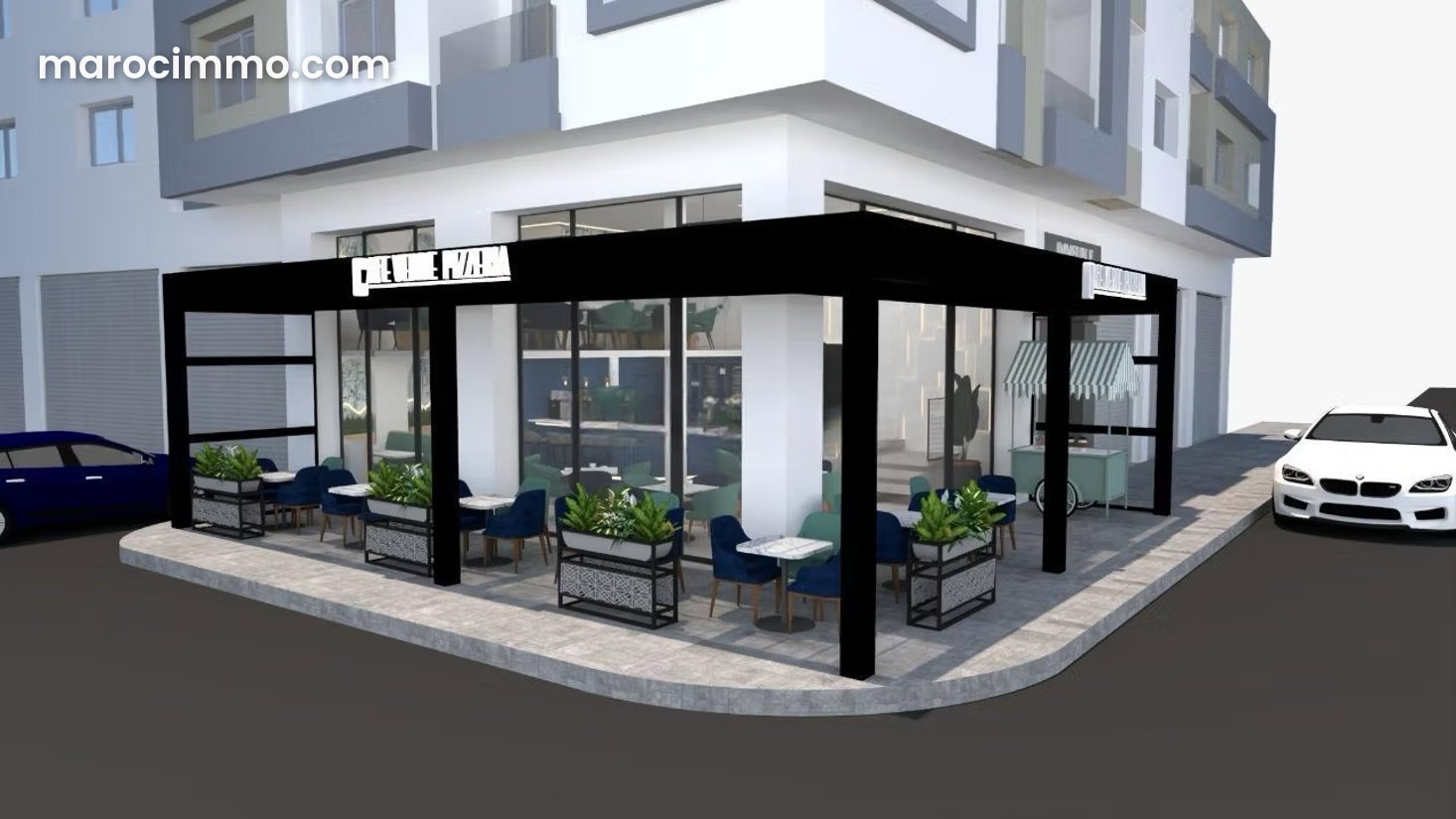 Local commercial 114 m², Bouskoura centre, autorisation resto — Bouskoura