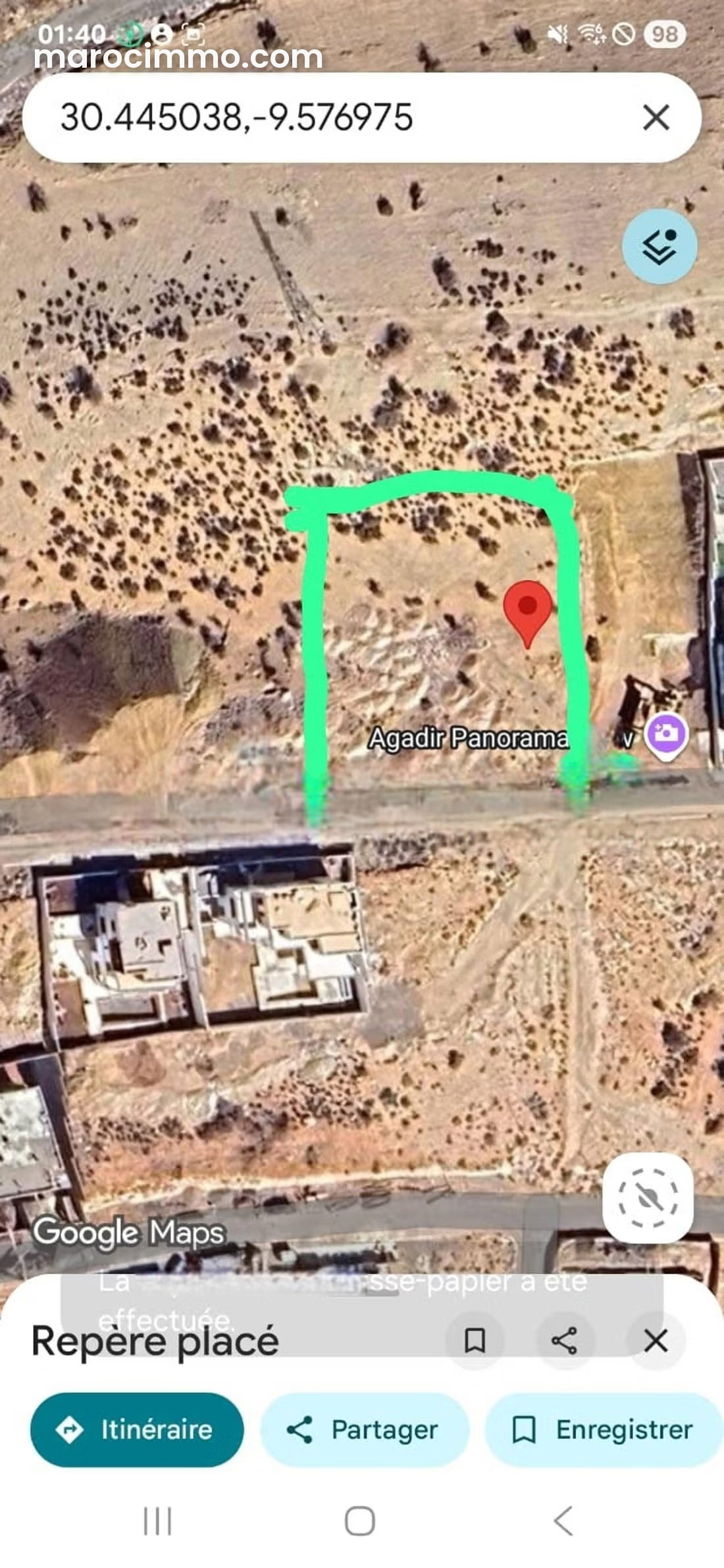 Terrain 3000 m² à Illigh avec vue panoramique sur Agadir — Agadir